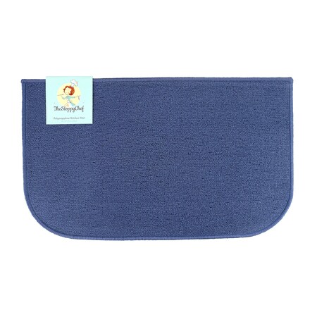 Monarch Brands Sloppy Chef D-Shape Kitchen Rug - 18in x 30in, Blue P-JKT-DSHAPE-BL